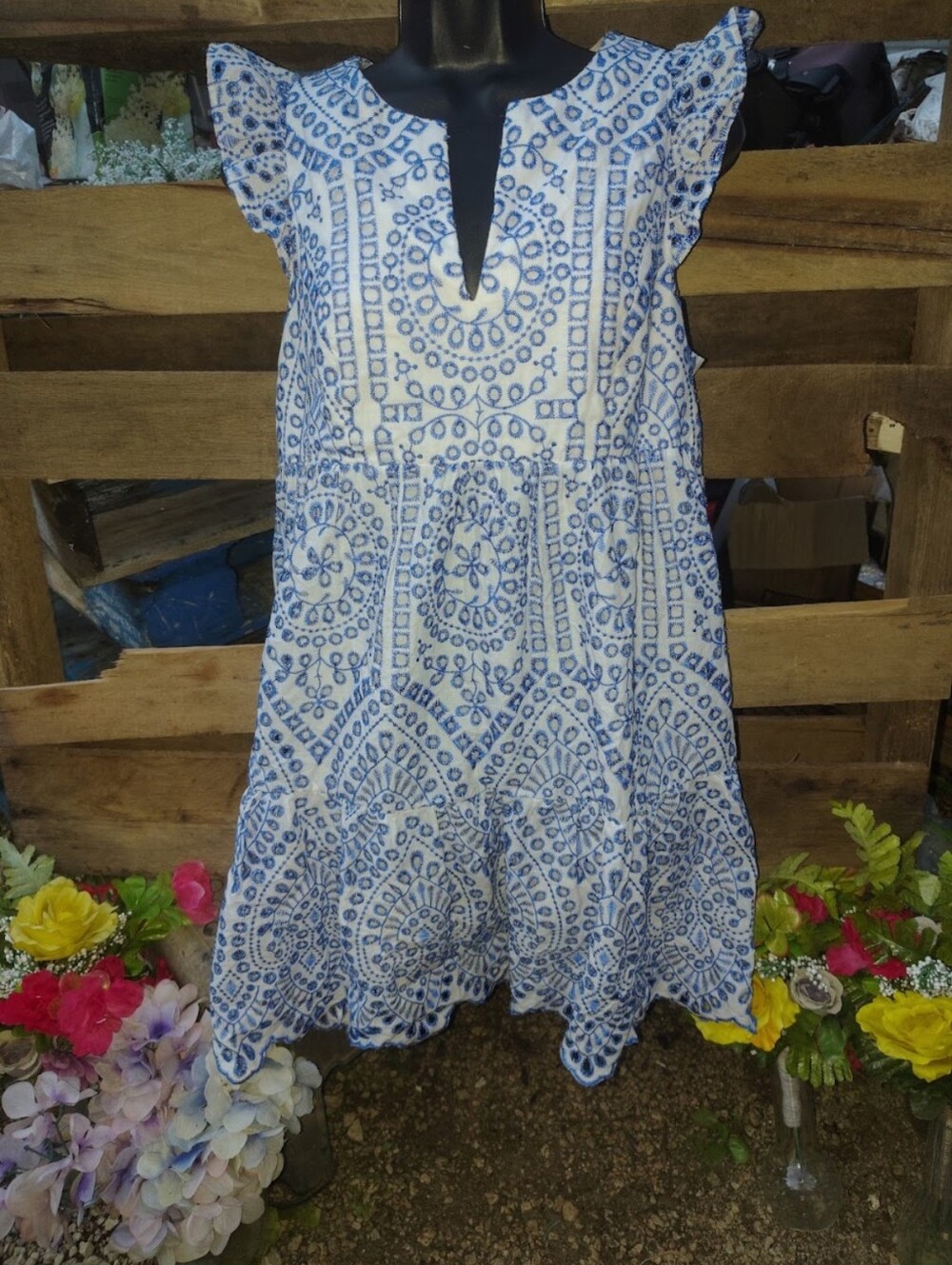 Lilly Pulitzer Keila Tunic Dress Bluefin Moroccan Eyelet